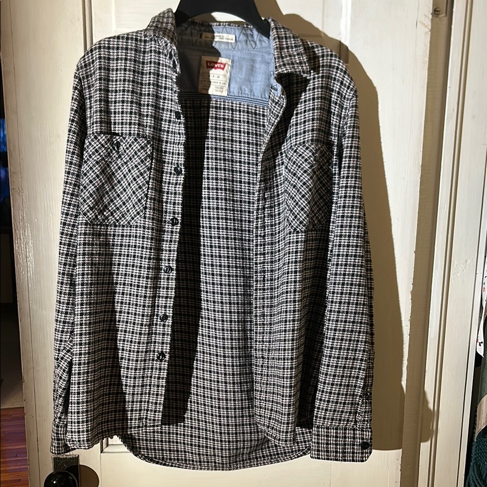 Levi's Black and White Plaid Shirt